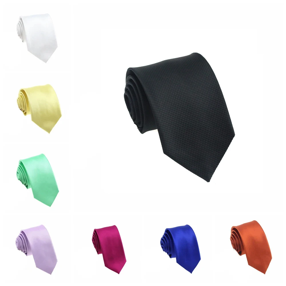 British Style Sale Mariage Waterproof Necktie Formal Black Solid Color Unisex Stripe Shape Men's For Gift Lapel Neck Tie Women