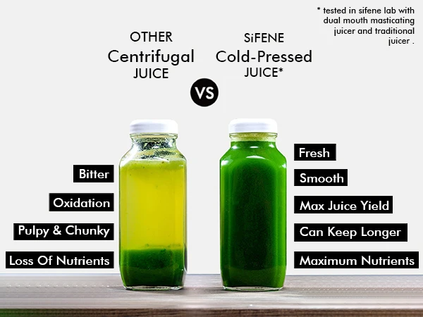 SiFENE Cold Press Juicer - Slow Masticating, High Yield for Fruits & Veggies, Dual-Mouth, Anti-Clog, Easy Clean, BPA-Free, Gray