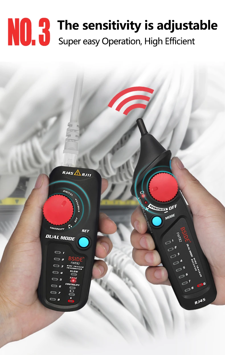 BSIDE. Network Cable Tracker Wire Tester FWT82/81 Professional RJ45/11 Telephone Toner Ethernet LAN Tracer Detector Line Finder