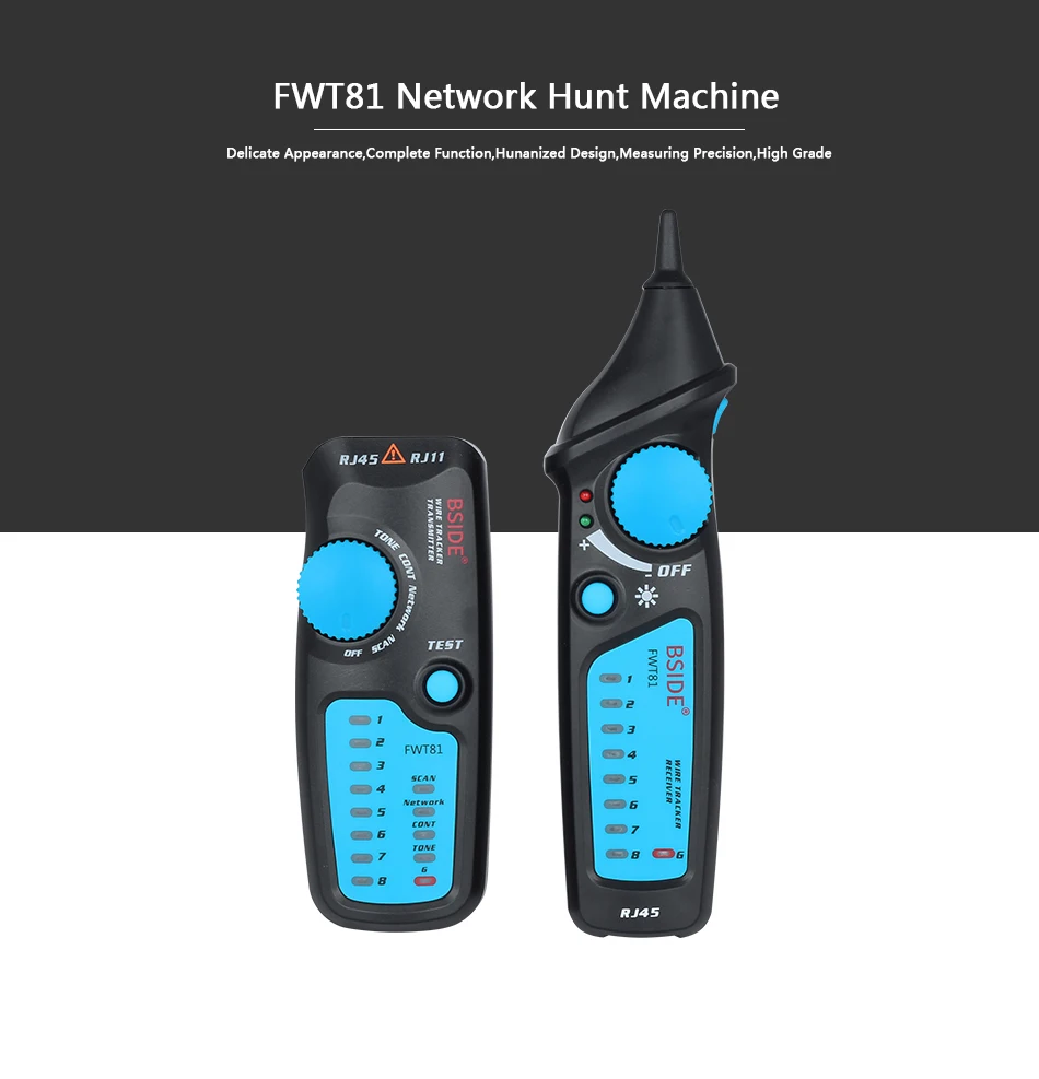 BSIDE. Network Cable Tracker Wire Tester FWT82/81 Professional RJ45/11 Telephone Toner Ethernet LAN Tracer Detector Line Finder