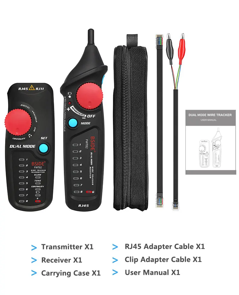 BSIDE. Network Cable Tracker Wire Tester FWT82/81 Professional RJ45/11 Telephone Toner Ethernet LAN Tracer Detector Line Finder
