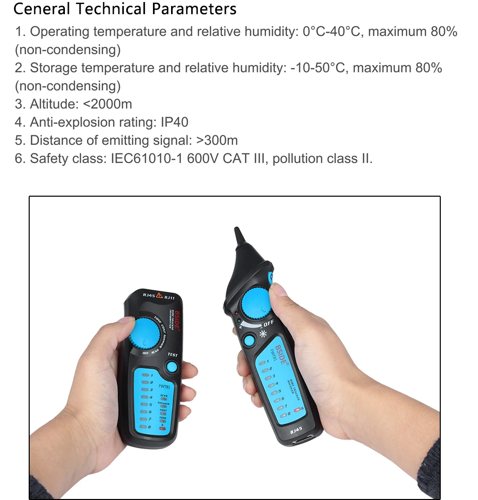 BSIDE. Network Cable Tracker Wire Tester FWT82/81 Professional RJ45/11 Telephone Toner Ethernet LAN Tracer Detector Line Finder
