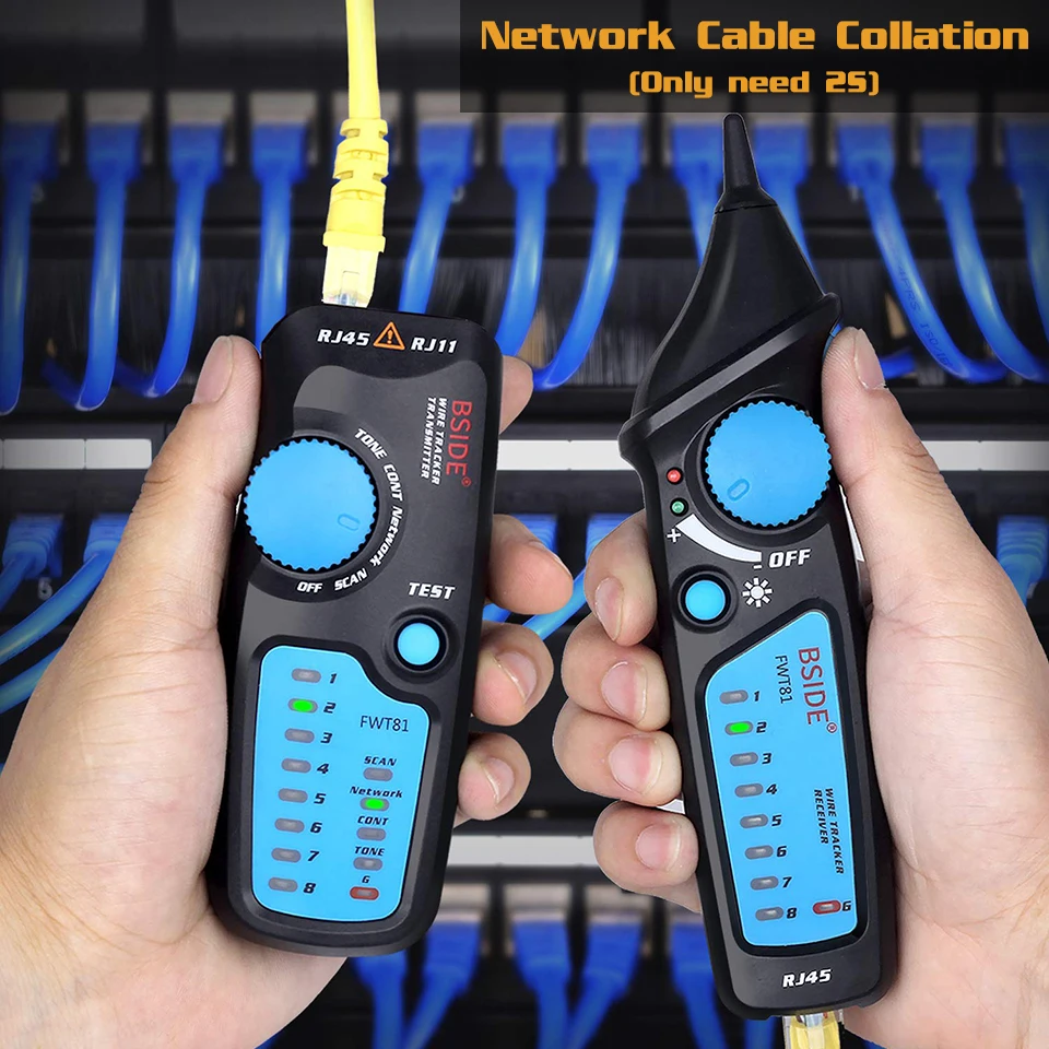 BSIDE. Network Cable Tracker Wire Tester FWT82/81 Professional RJ45/11 Telephone Toner Ethernet LAN Tracer Detector Line Finder