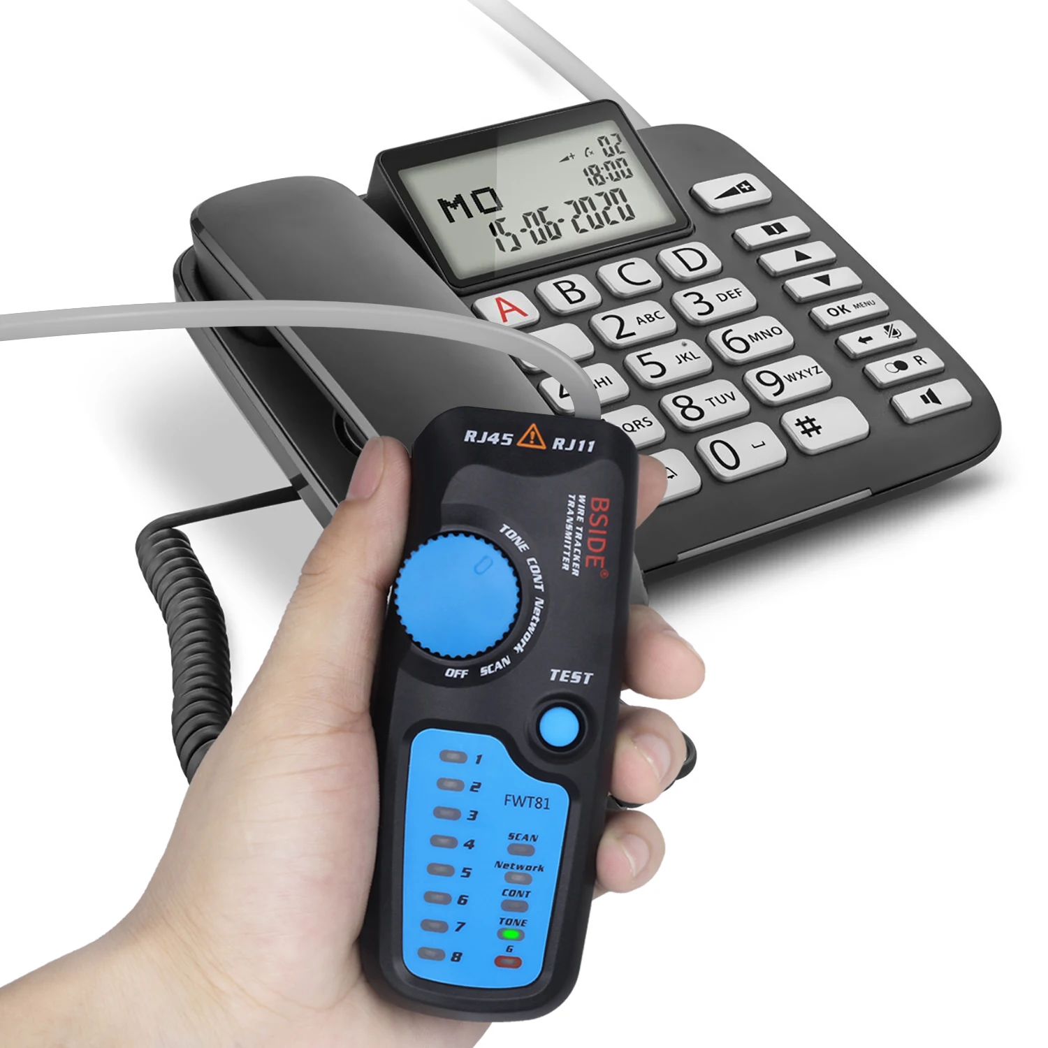 BSIDE. Network Cable Tracker Wire Tester FWT82/81 Professional RJ45/11 Telephone Toner Ethernet LAN Tracer Detector Line Finder