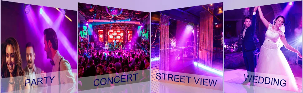 U'King 36 LEDs Par Stage Lighting Audience UV Blacklight 36W Par Lighting DJ Lights Party Light for Disco Lights Wedding Party