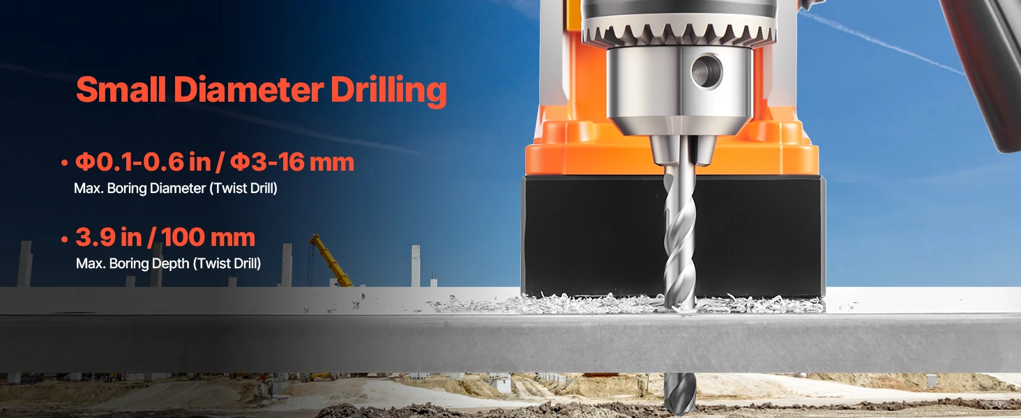 SucceBuy 1300/1550W Drilling Machine Magnetic Drill Portable Electric Mag Drill Press 0-500 RPM Variable Speed for Metal Surface