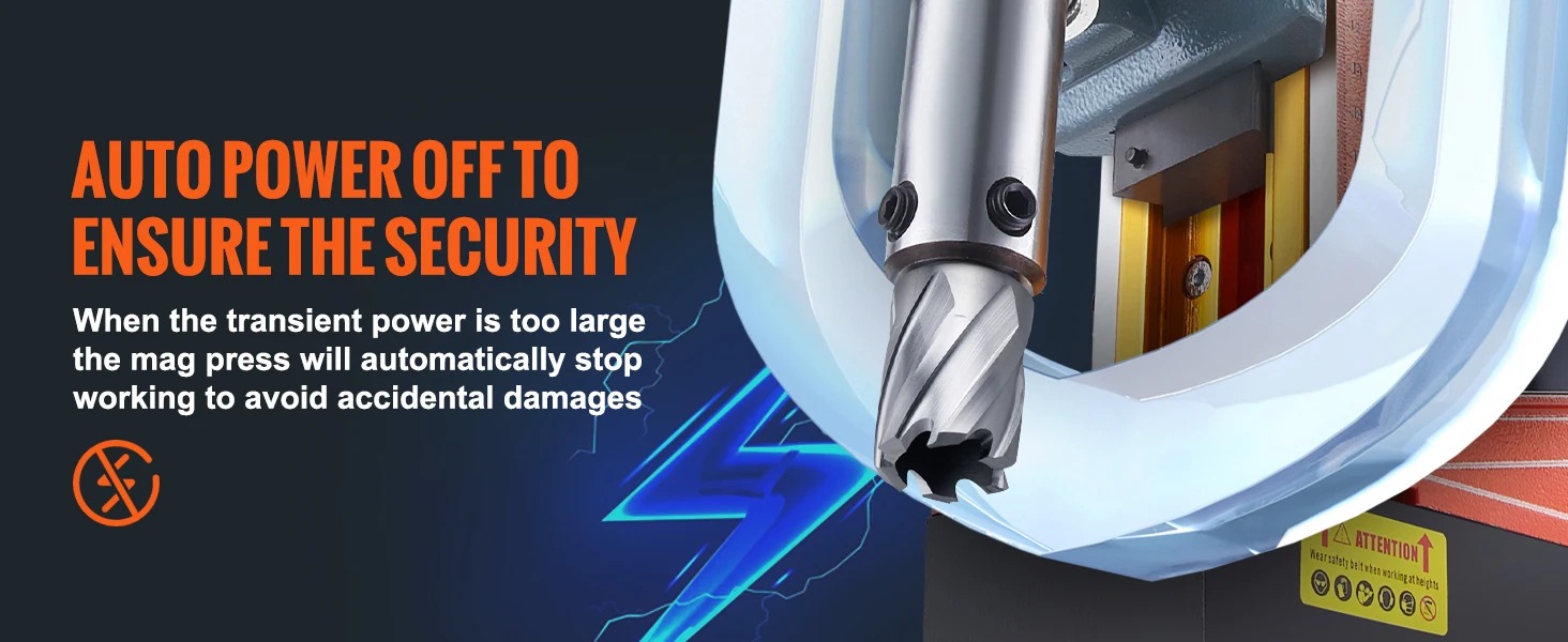 SucceBuy 1300/1550W Drilling Machine Magnetic Drill Portable Electric Mag Drill Press 0-500 RPM Variable Speed for Metal Surface