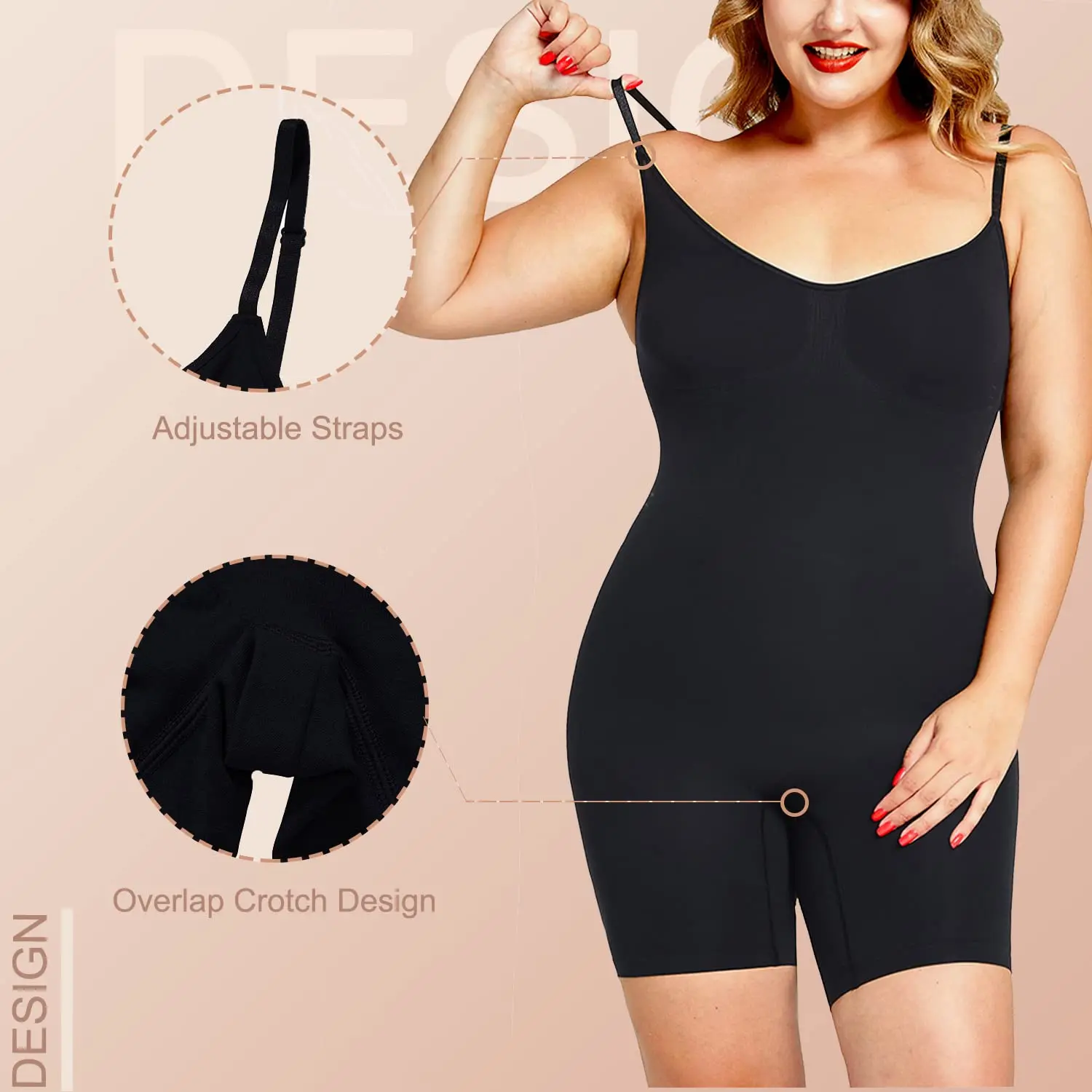 Lilvigor Women's Seamless Shapewear Tummy Control Body Shaper Comfortable for Women Under Dress Thigh Slimmer Bodysuit Girdle