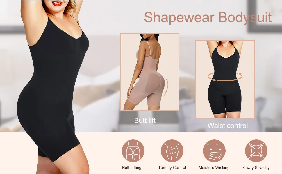 Lilvigor Women's Seamless Shapewear Tummy Control Body Shaper Comfortable for Women Under Dress Thigh Slimmer Bodysuit Girdle