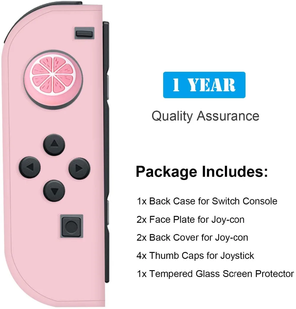 For Nintend Switch Dockable Switch Protective Case Cover JoyCon Controllers with Glass Screen Protector, Anti-Scratch Shock-Ab
