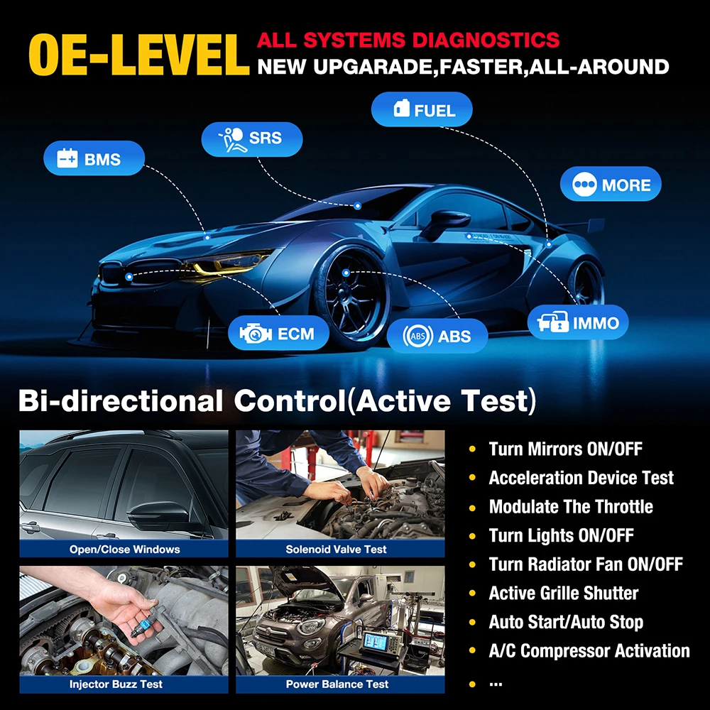 LAUNCH X431 PRO TT Bidirectional Scan Tool with DBSCar VII Connector,37+ Reset for All Cars,ECU Online Coding,CANFD Key IMMO,