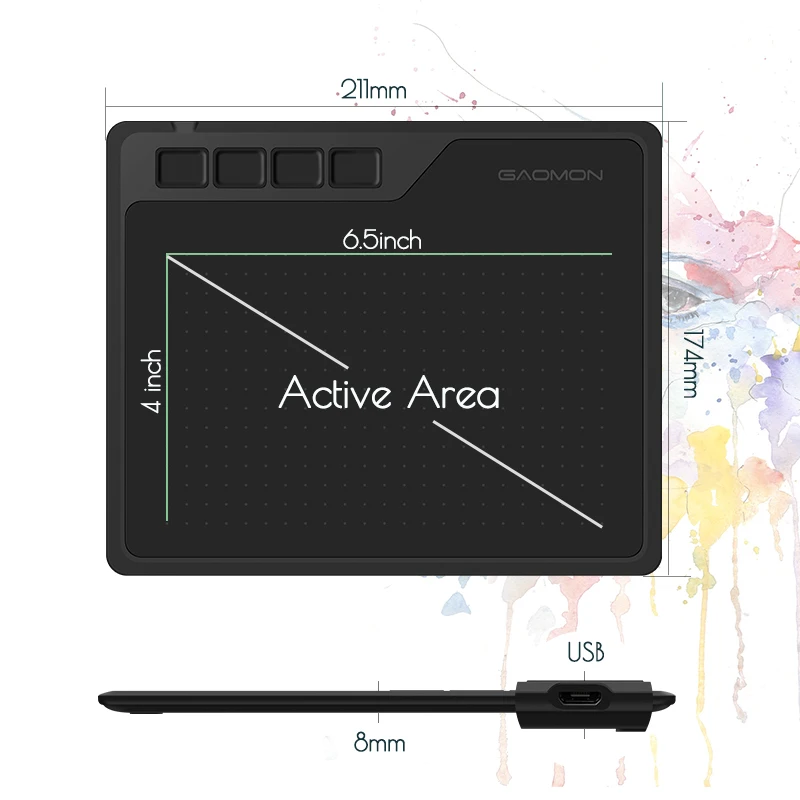GAOMON S620 6.5x4 Inches Digital Pen Tablet For Drawing Design Android Phone Windows Mac OS System Compatible Graphics Tablet