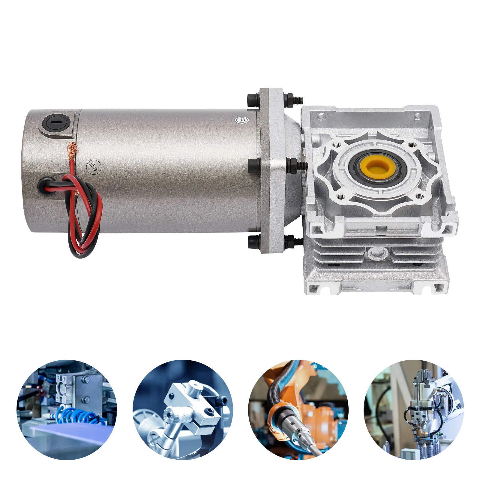 300W DC 24V Worm Gear Motor with Reducer Gearbox Speed Adjustable Electric NLRV Gear Motor Self-Locking 1800RPM