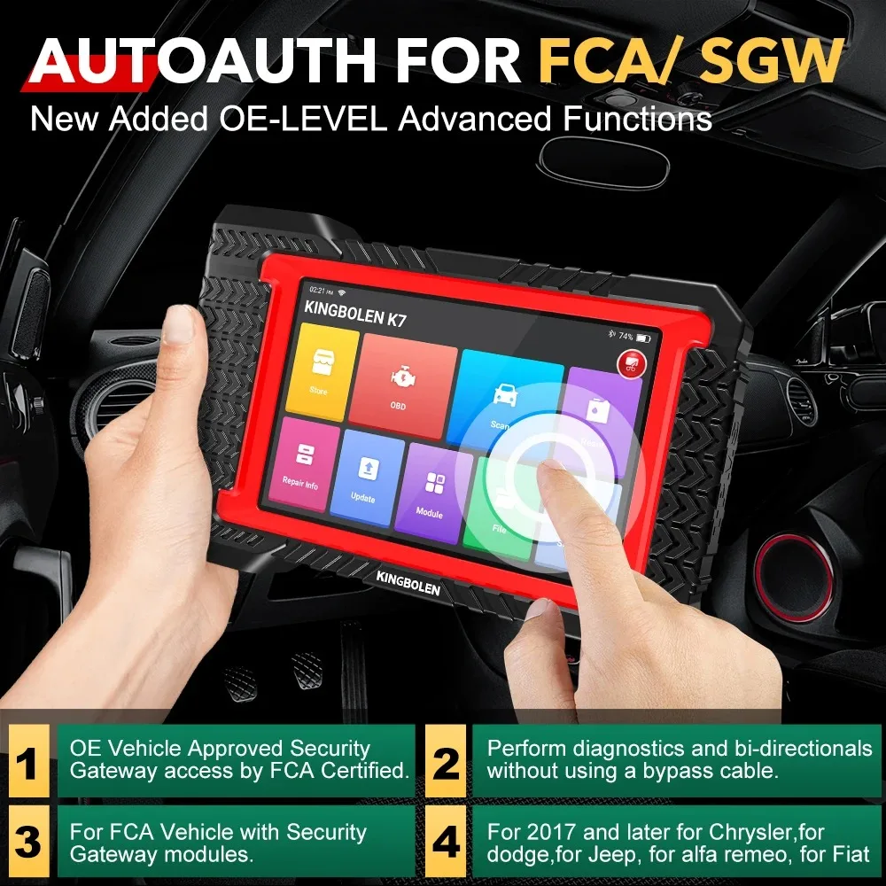 Lifetime Free Update KINGBOLEN K7 ALL System Car Diagnostic Tools ECU Coding Active Test 28 Resets PK LAUNCH X431 CRP919E BT
