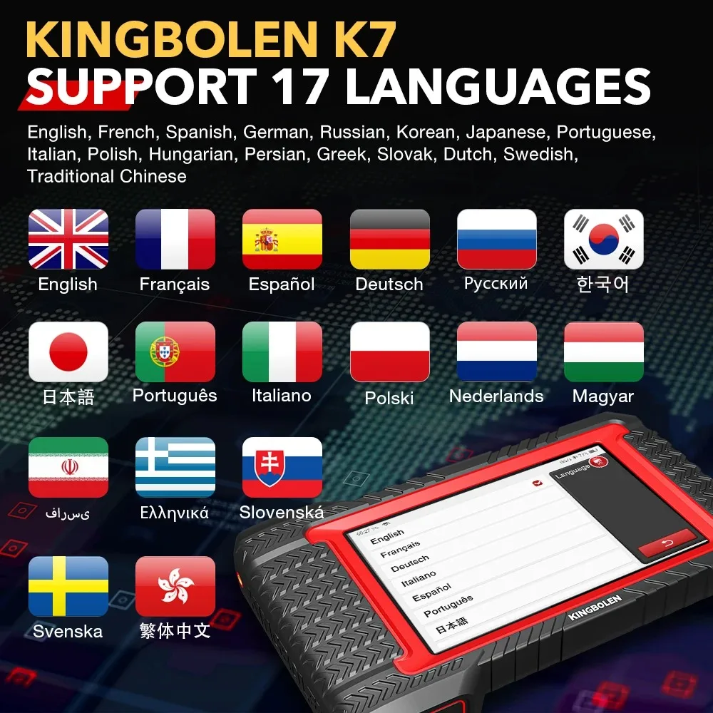 Lifetime Free Update KINGBOLEN K7 ALL System Car Diagnostic Tools ECU Coding Active Test 28 Resets PK LAUNCH X431 CRP919E BT