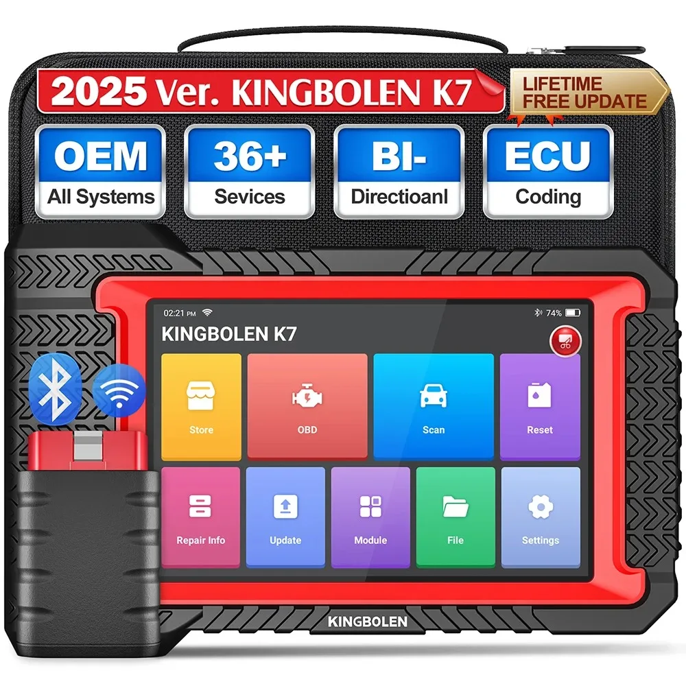 Lifetime Free Update KINGBOLEN K7 ALL System Car Diagnostic Tools ECU Coding Active Test 28 Resets PK LAUNCH X431 CRP919E BT