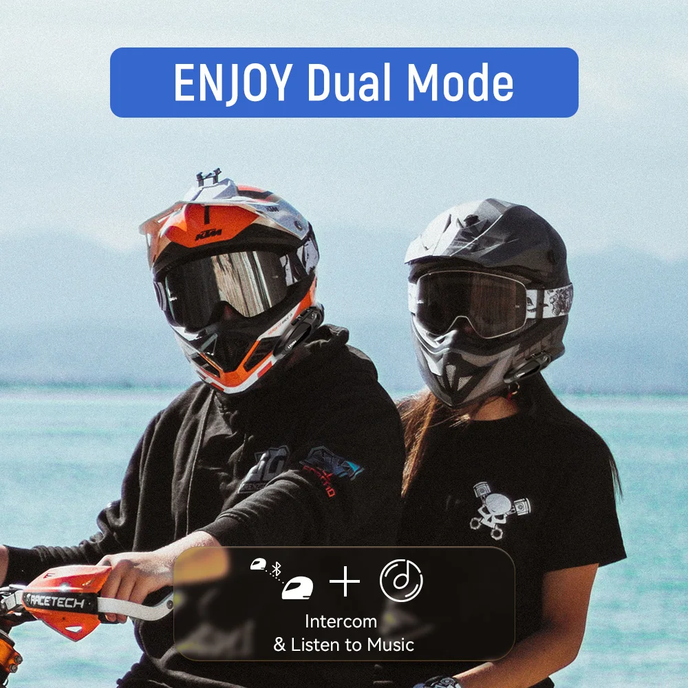 Lexin GTX Intercom Bluetooth For Motorcycle Helmet Headset Support Intercom& Listen to Music At One Time10 Riders 2000m