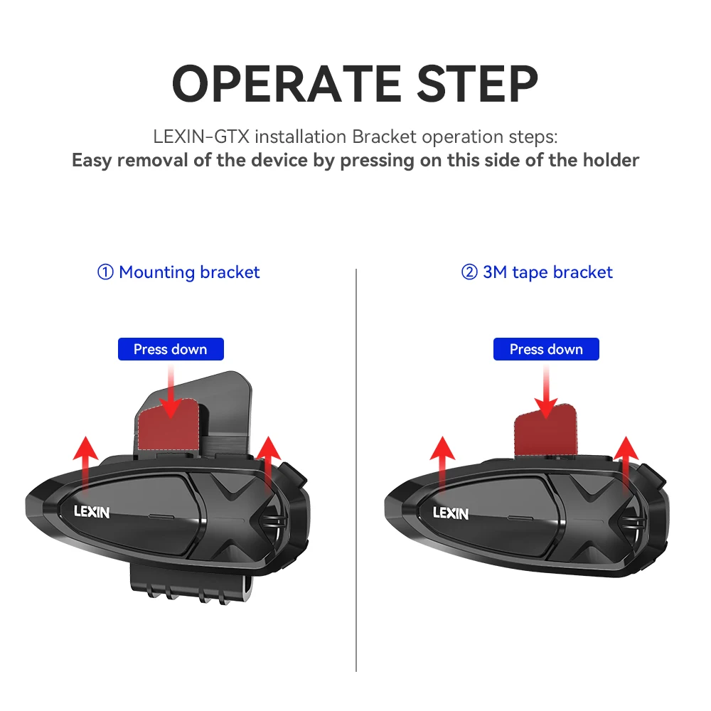 Lexin GTX Intercom Bluetooth For Motorcycle Helmet Headset Support Intercom& Listen to Music At One Time10 Riders 2000m