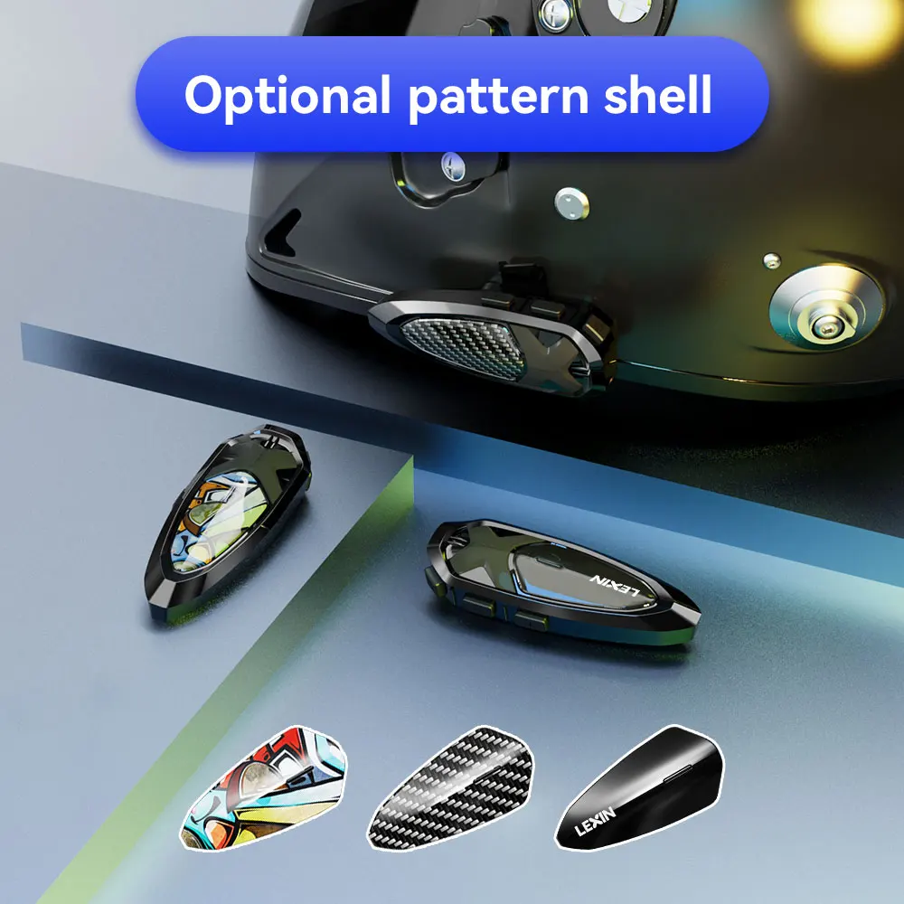 Lexin GTX Intercom Bluetooth For Motorcycle Helmet Headset Support Intercom& Listen to Music At One Time10 Riders 2000m