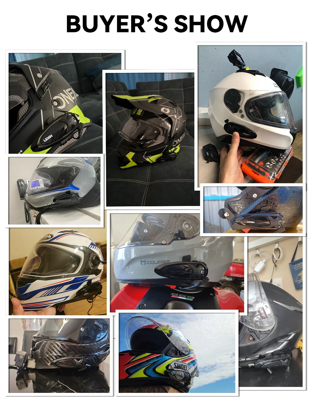 Lexin GTX Intercom Bluetooth For Motorcycle Helmet Headset Support Intercom& Listen to Music At One Time10 Riders 2000m