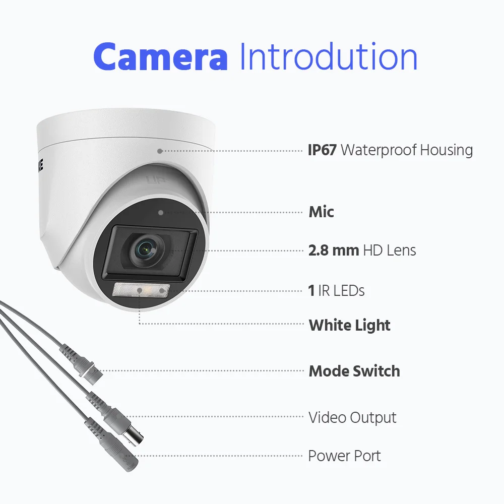 ANNKE H.265+ 8CH 5MP DVR Security Surveillance Kits 8pcs 5MP PIR Outdoor Cameras IP67 Weatherproof DVR SECUR Camera System Alarm
