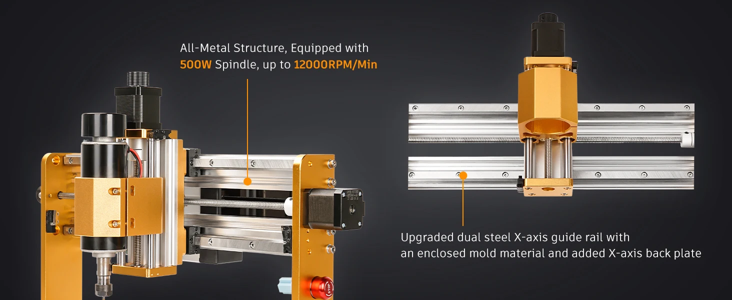 CNC Router Machine 3018Pro Ultra with 500W Spindle for Wood Metal Acrylic MDF Carving , 3 Axis Milling Cutting Machine