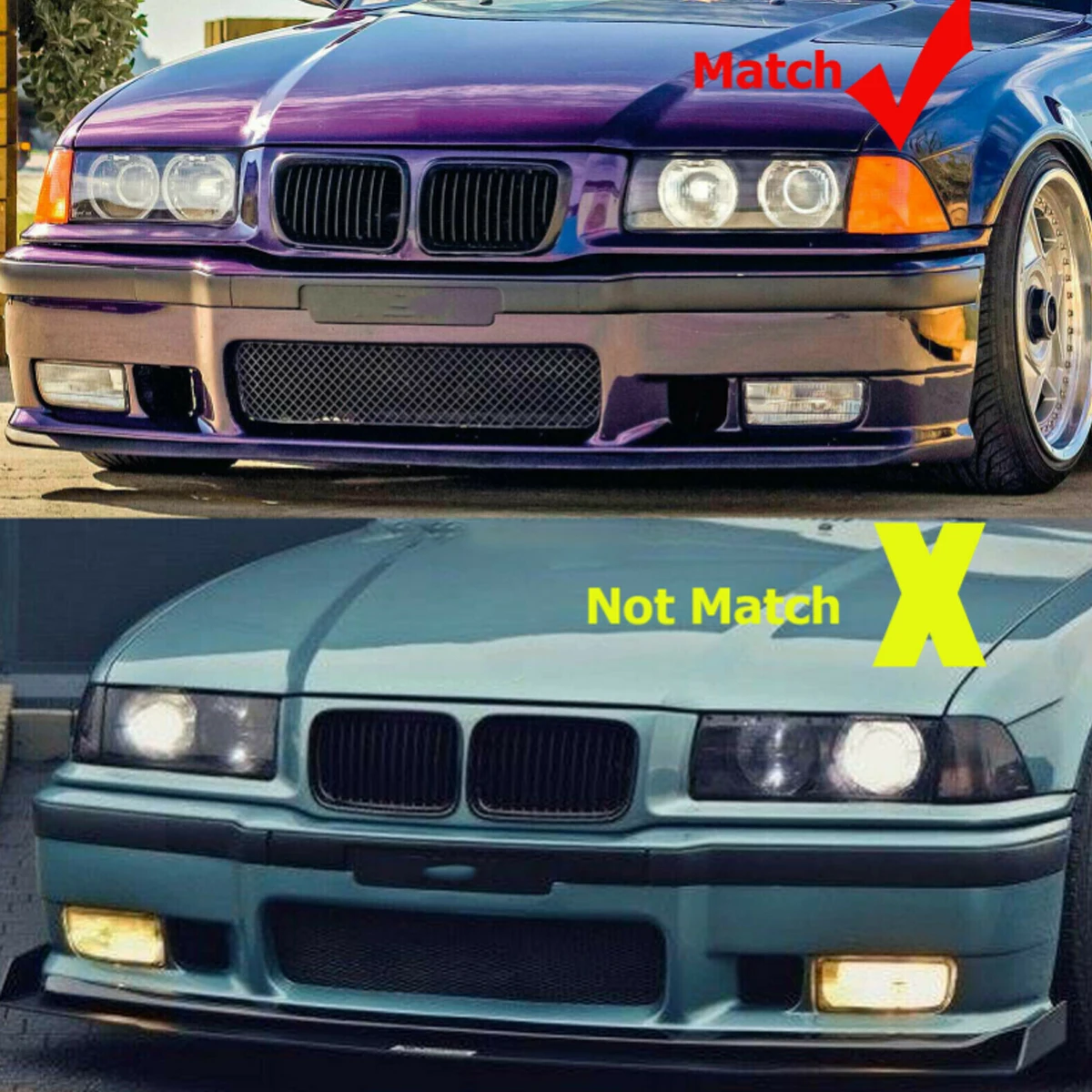 Front Hood Kidney Grille Grill Gloss Black High Quality ABS Plastic For BMW 3 Series M3 E36 1996 1997 1998 1999