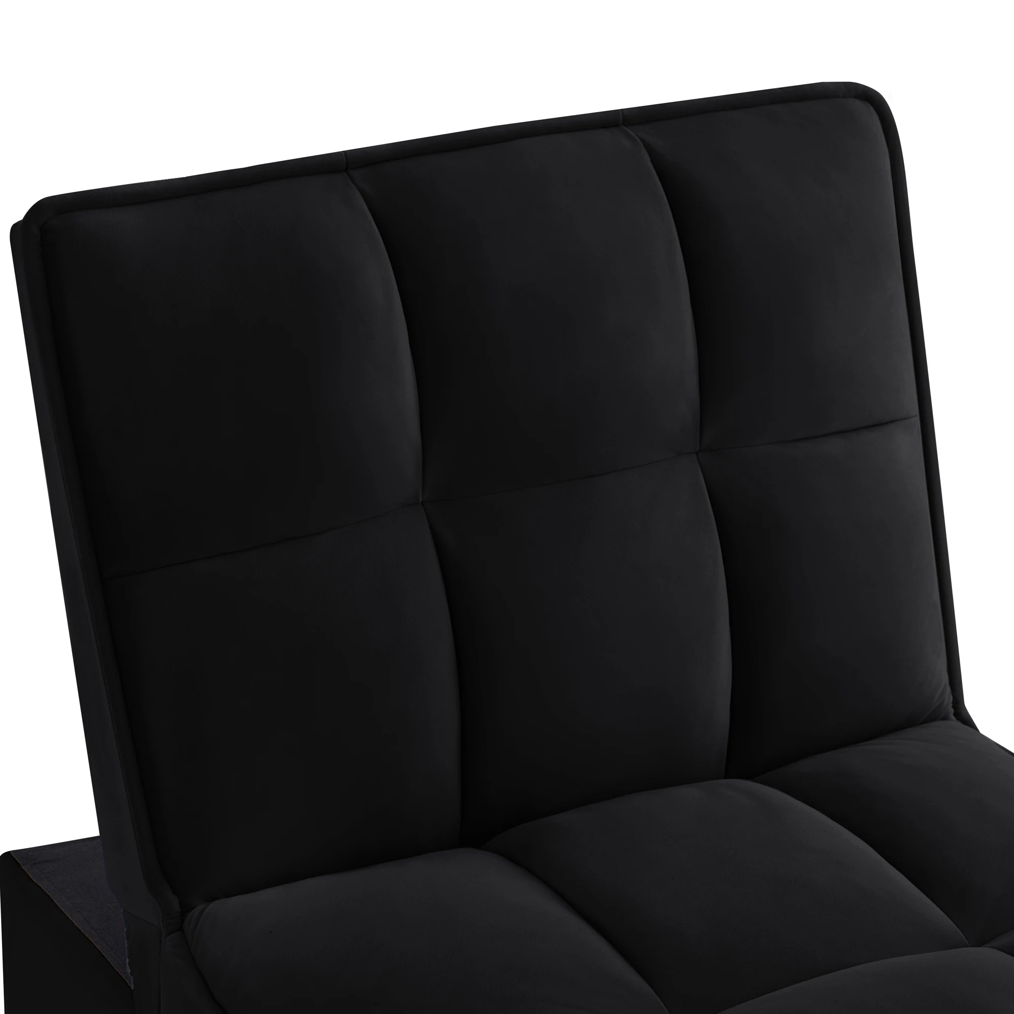 4-in-1 Multifunctional Single Sofa Bed with Storage Bag Tufted Single Sofa Bed Adjustable Backrest Pillows Convertible Chair
