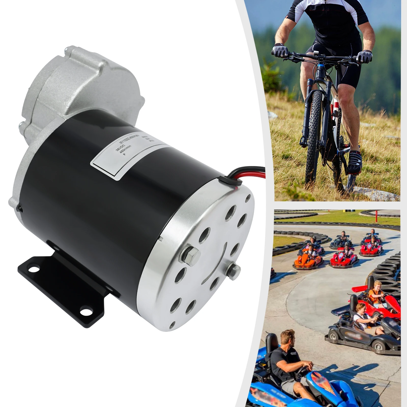 Premium Material 600W Reduction Electric Motor 36/24V DC 450r/min Reduction Motor 250KG Load Capacity for Mopeds/Bicycles