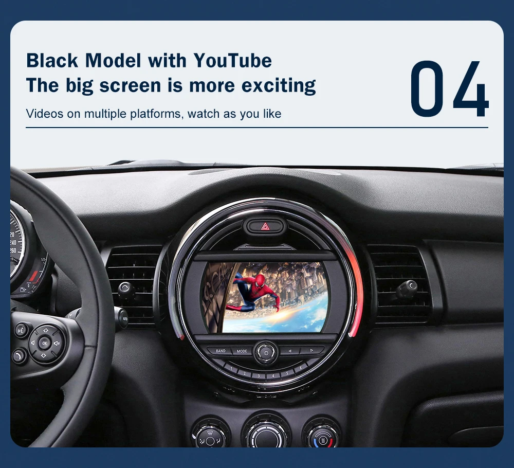 Road Top Wireless Android Auto CarPlay for Mini R55 R56 R57 R58 R59 R60 R61 F54 F55 F56 F57 Clubman Countryman Hardtop Cooper