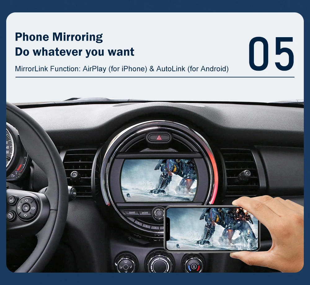 Road Top Wireless Android Auto CarPlay for Mini R55 R56 R57 R58 R59 R60 R61 F54 F55 F56 F57 Clubman Countryman Hardtop Cooper