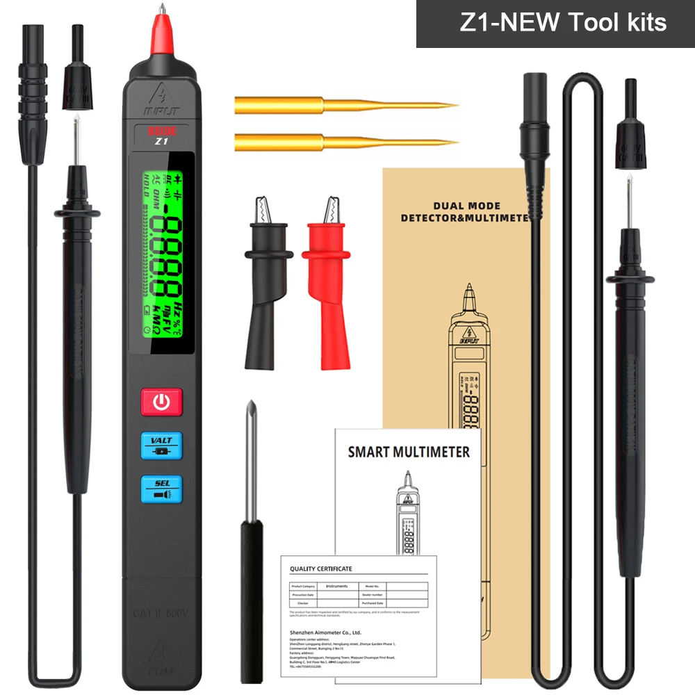 BSIDE Digital Multimeter Pen Type Smart multitester Auto Range DC AC Voltage Capacitance Ohm NCV Hz Diode Live wire Tester Meter