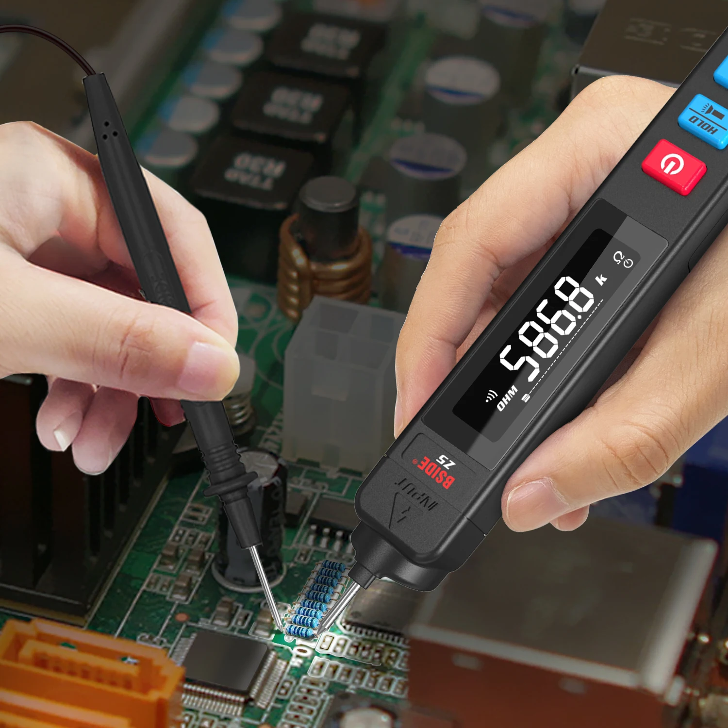BSIDE Digital Multimeter Pen Type Smart multitester Auto Range DC AC Voltage Capacitance Ohm NCV Hz Diode Live wire Tester Meter
