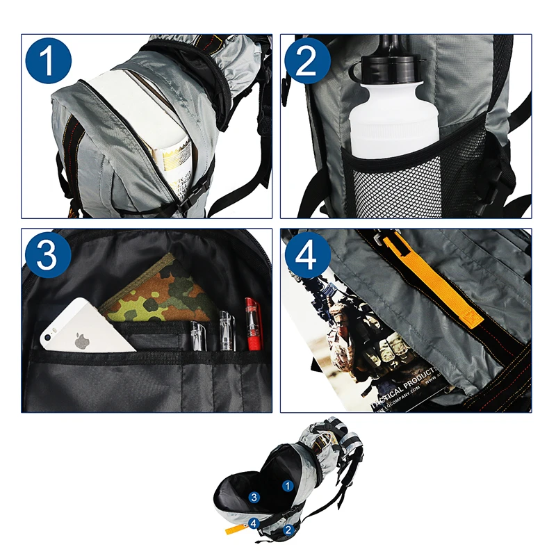 Travel Hiking Backpack Trekking Camping Backpacks Waterproof Hiking Daypack Lightweight Outdoor Sport Travel Backpack for Men