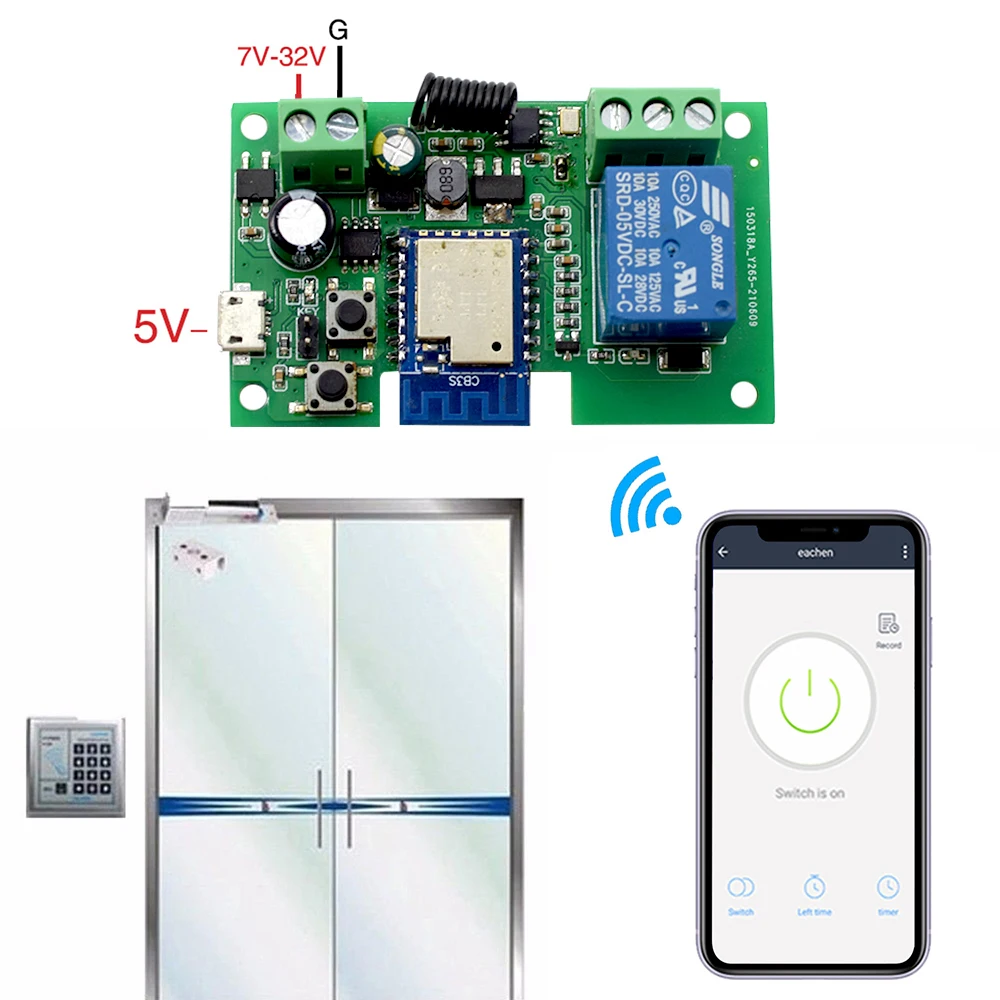 Tuya Smart Wifi Motor Switch Module 12V 32V 220V RF 433 Radio Remote Control 4 Channels Inching Relay for Alexa Google Home