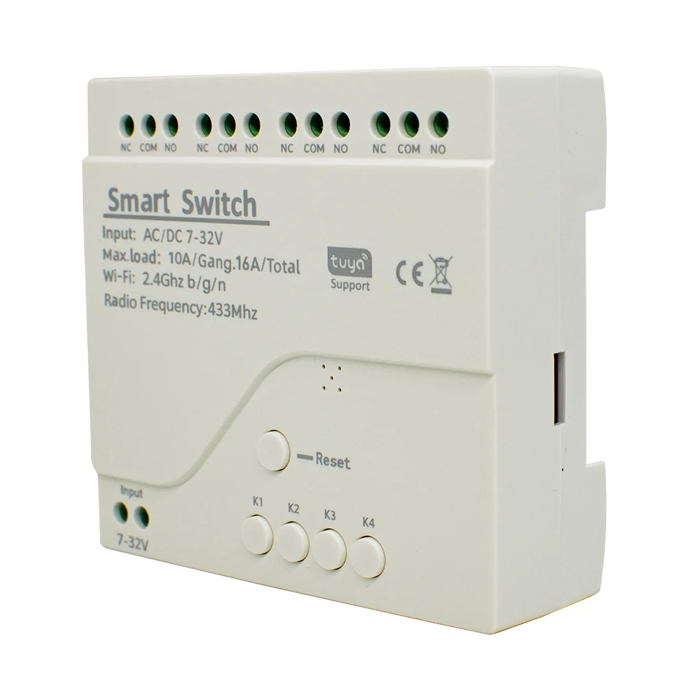 Tuya Smart Wifi Motor Switch Module 12V 32V 220V RF 433 Radio Remote Control 4 Channels Inching Relay for Alexa Google Home