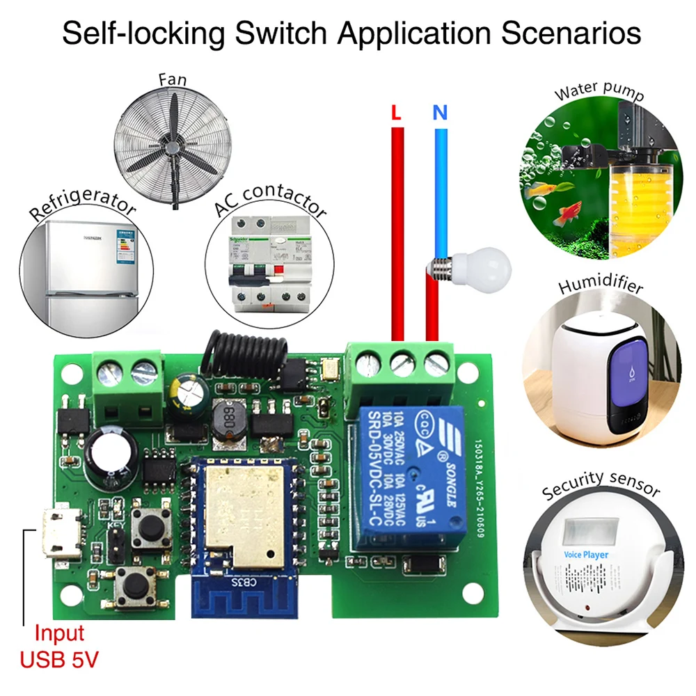 Tuya Smart Wifi Motor Switch Module 12V 32V 220V RF 433 Radio Remote Control 4 Channels Inching Relay for Alexa Google Home
