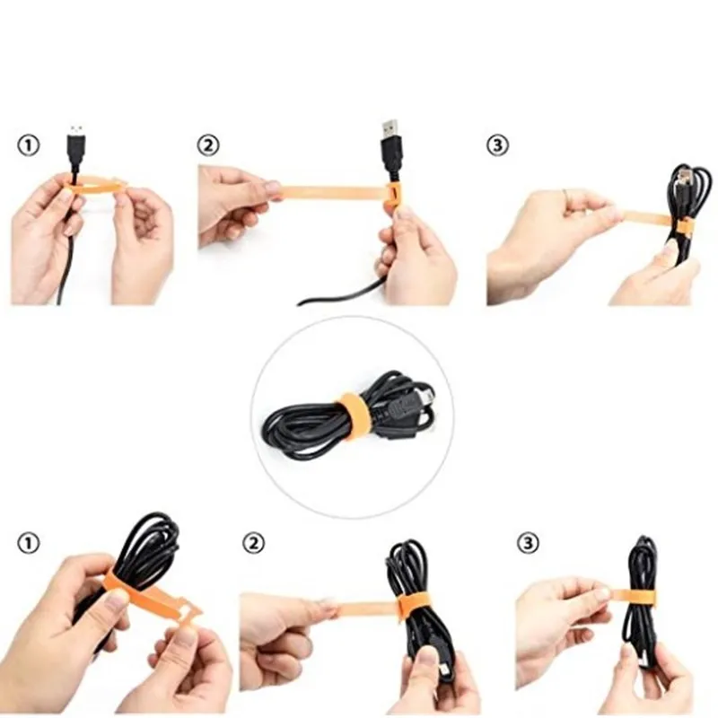 50Pcs Nylon Fastening Cable Ties Adjustable Cord Ties,Cable Management Straps Hook Loop Cord Organizer Wire Ties Reusable