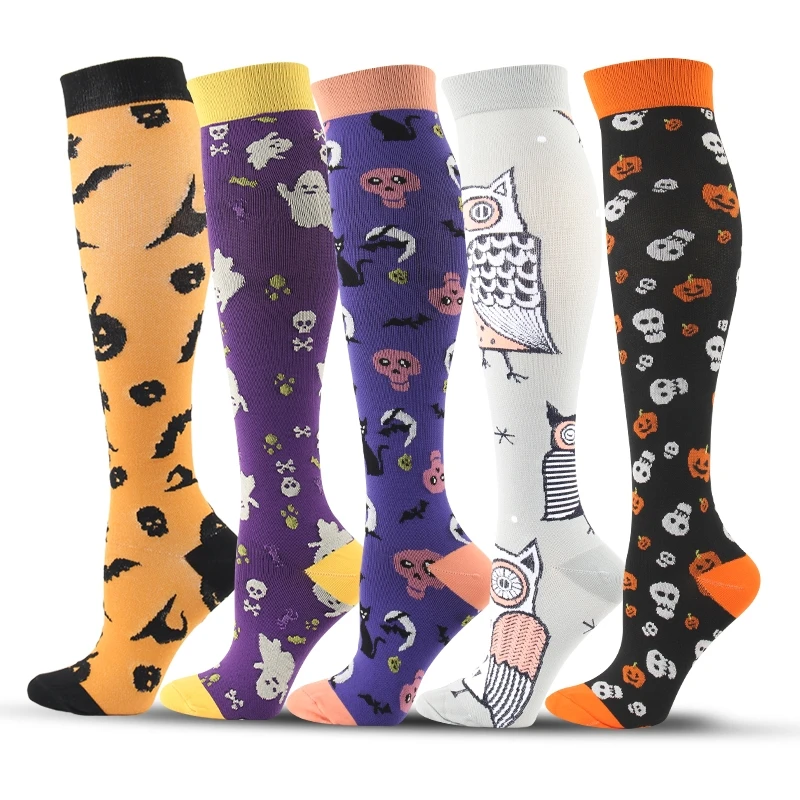 3/6/7 Pairs/Pack Compression Socks Women Men Knee High 30 MmHg Running Sports Socks Edema Diabetes Varicose Veins Socks Dropship