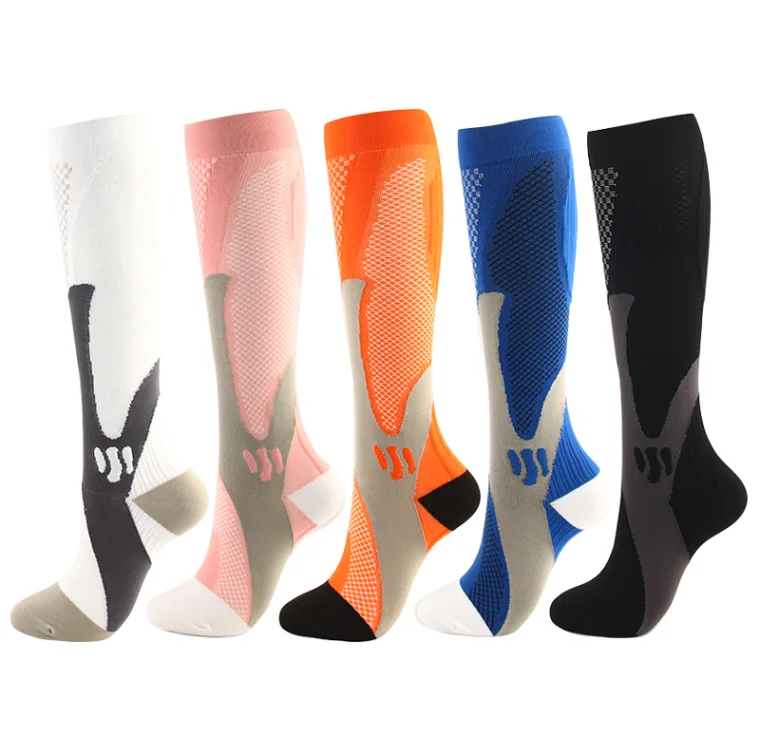 3/6/7 Pairs/Pack Compression Socks Women Men Knee High 30 MmHg Running Sports Socks Edema Diabetes Varicose Veins Socks Dropship
