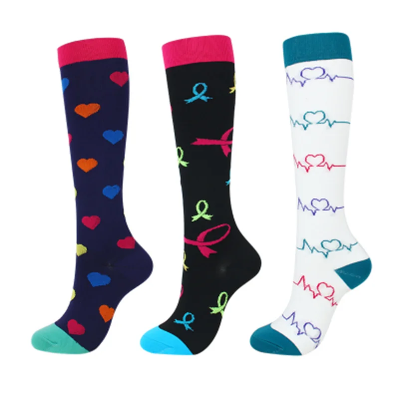 3/6/7 Pairs/Pack Compression Socks Women Men Knee High 30 MmHg Running Sports Socks Edema Diabetes Varicose Veins Socks Dropship