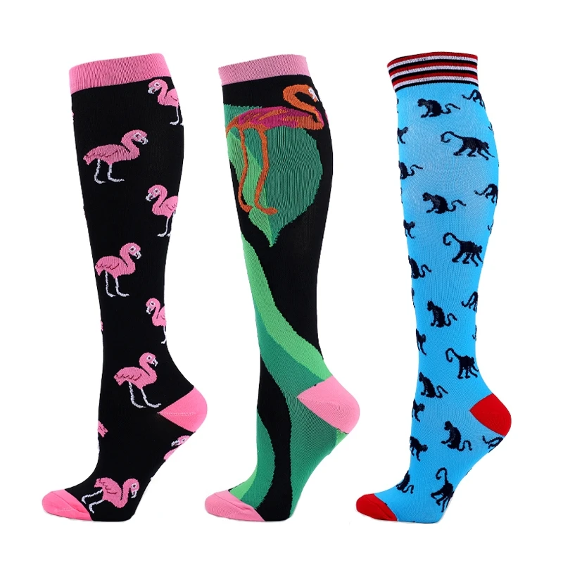 3/6/7 Pairs/Pack Compression Socks Women Men Knee High 30 MmHg Running Sports Socks Edema Diabetes Varicose Veins Socks Dropship