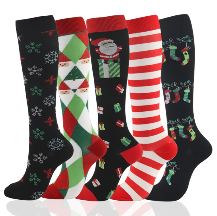 3/6/7 Pairs/Pack Compression Socks Women Men Knee High 30 MmHg Running Sports Socks Edema Diabetes Varicose Veins Socks Dropship