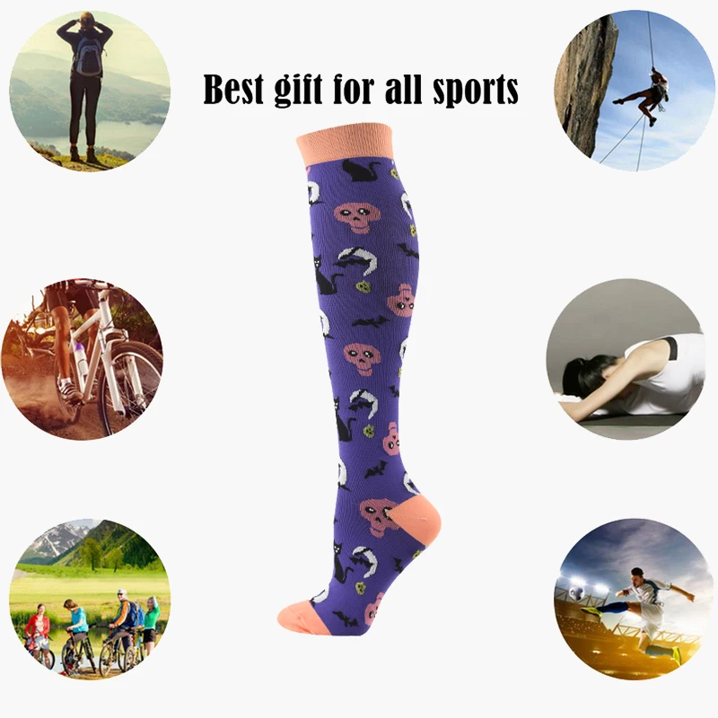 3/6/7 Pairs/Pack Compression Socks Women Men Knee High 30 MmHg Running Sports Socks Edema Diabetes Varicose Veins Socks Dropship