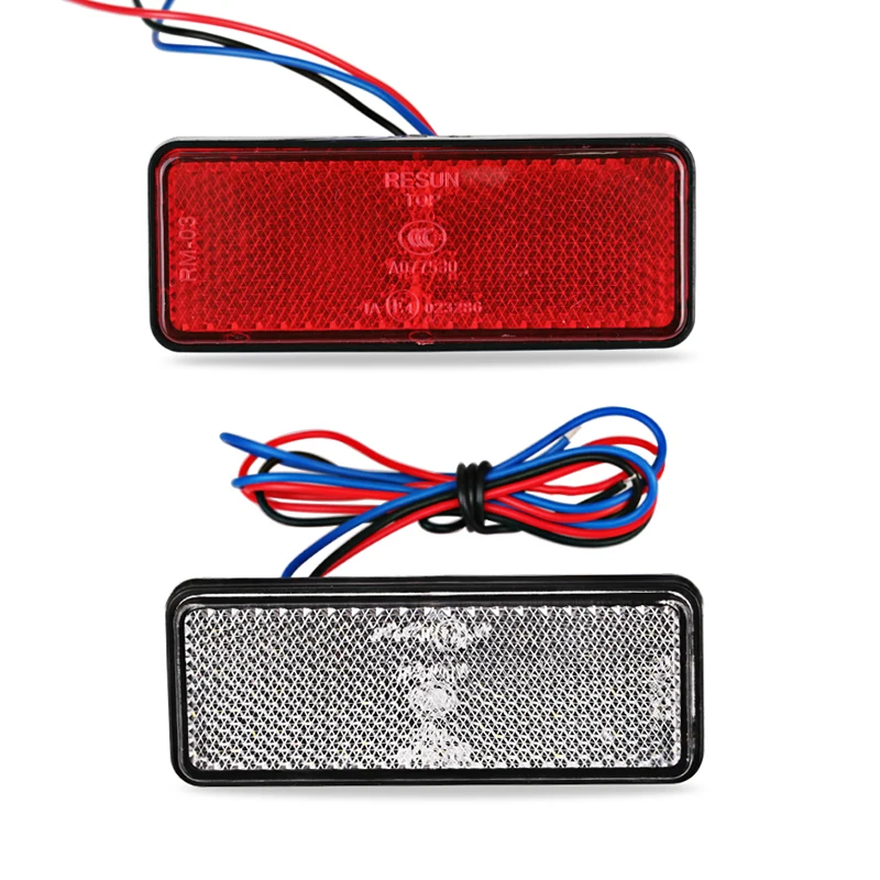 Tail Light Motorcycle Rectangle Reflector Tail Brake Lamp Motorcycle Rear Light Car ATV LED Reflectors Truck Side Warning Lights