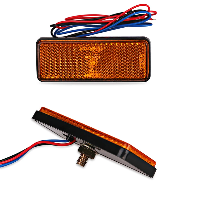 Tail Light Motorcycle Rectangle Reflector Tail Brake Lamp Motorcycle Rear Light Car ATV LED Reflectors Truck Side Warning Lights