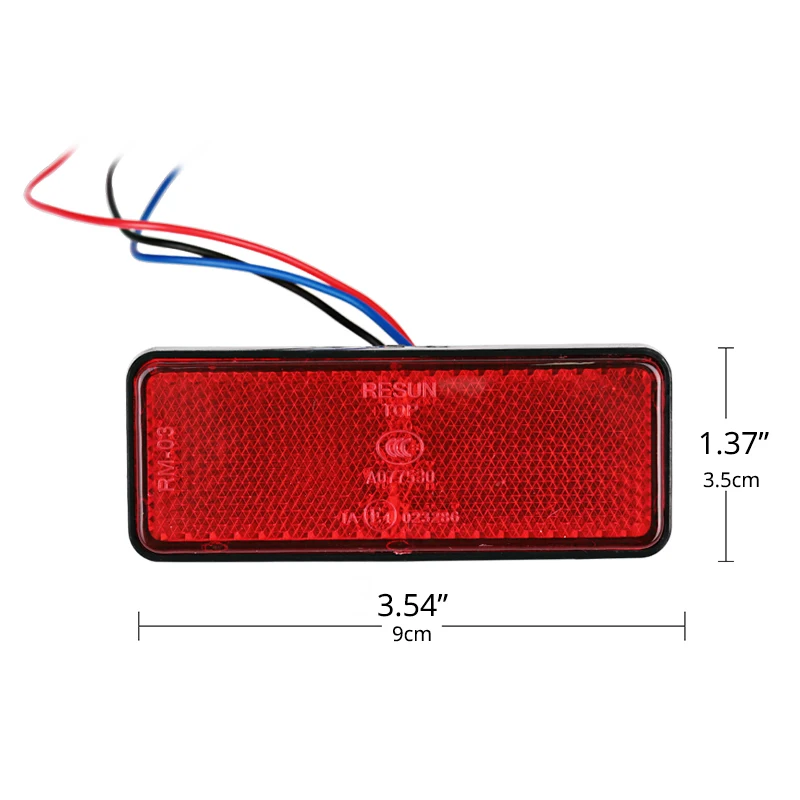 Tail Light Motorcycle Rectangle Reflector Tail Brake Lamp Motorcycle Rear Light Car ATV LED Reflectors Truck Side Warning Lights