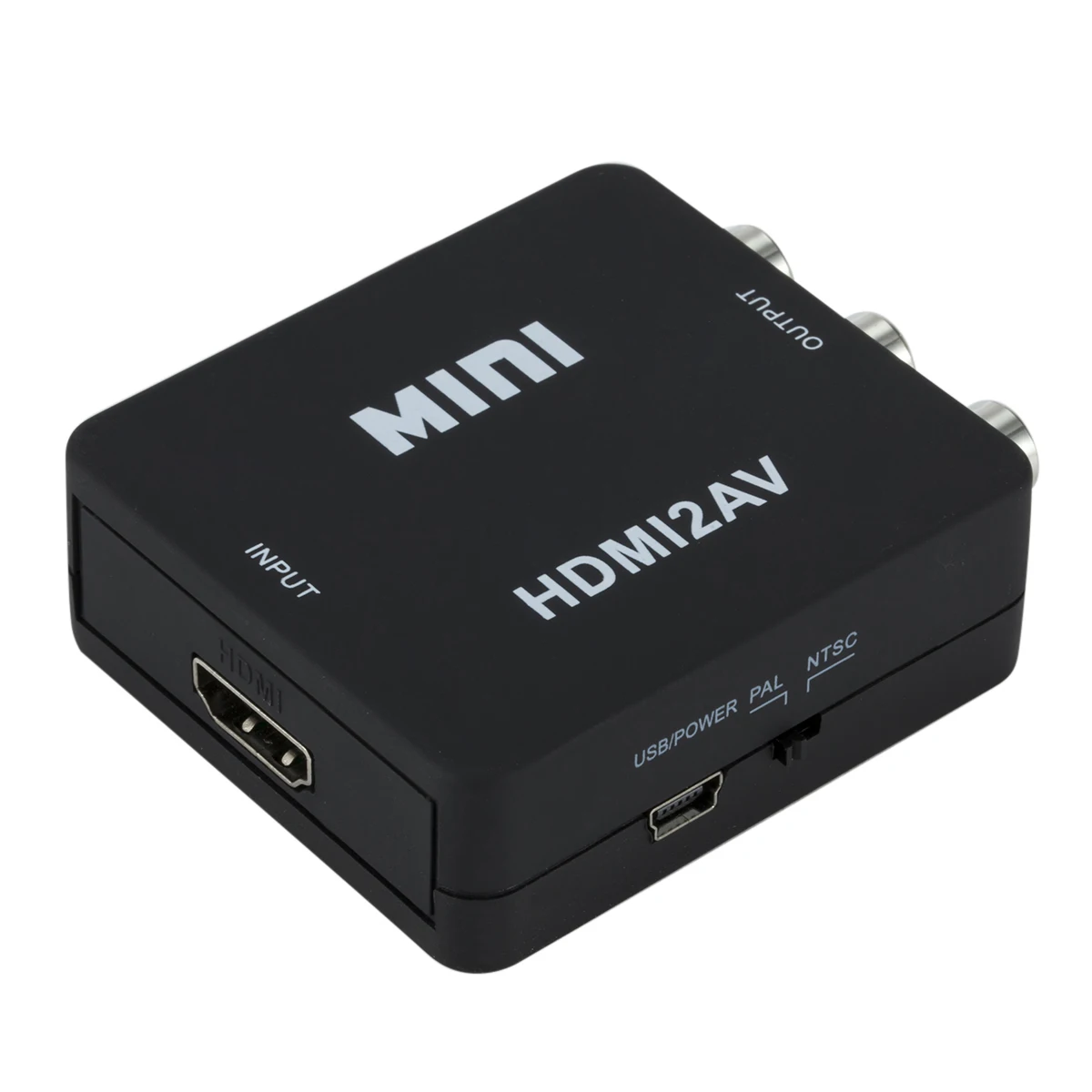 Grwibeou 1080P HDMI-compatible to RCA Converter AV/CVSB L/R Video Box HD 1920*1080 HDMI2AV Support NTSC PAL Output HDMI To AV