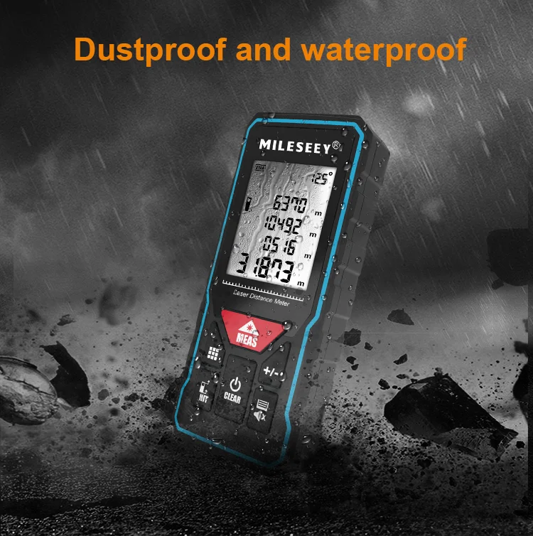 MILESEEY X6 Laser Tape Measure 40M 60M 80M 100M, Professional Rangefinder with Angle Display for DIY, Decorating, Building