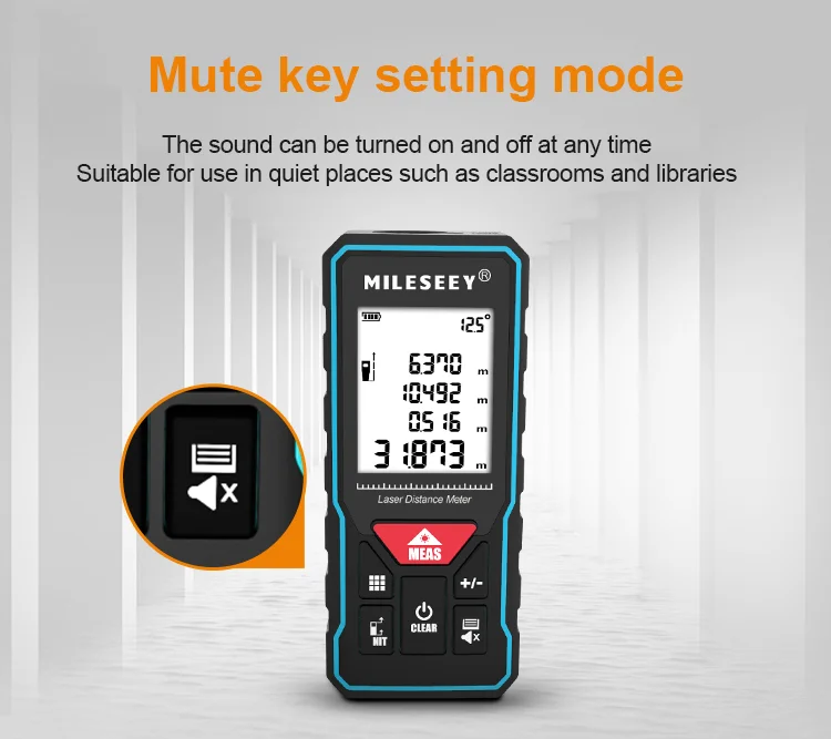 MILESEEY X6 Laser Tape Measure 40M 60M 80M 100M, Professional Rangefinder with Angle Display for DIY, Decorating, Building